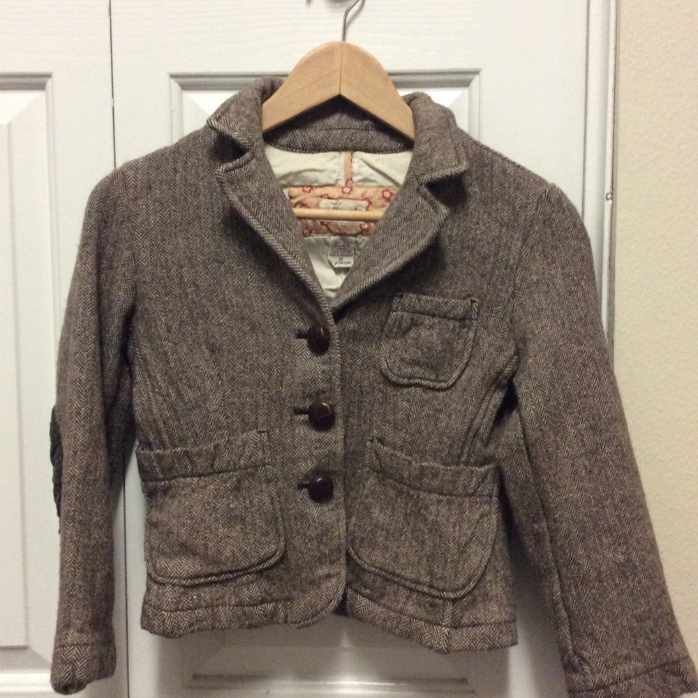 Abercrombie and Fitch Herringbone Cropped Blazer